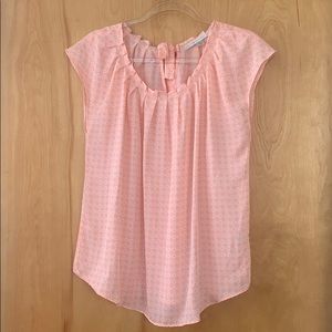 {LC Lauren Conrad} Coral Blouse with Bow Detail